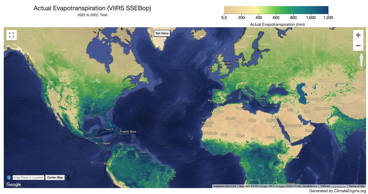 VIIRS ET SSEBop - 1km - Monthly
